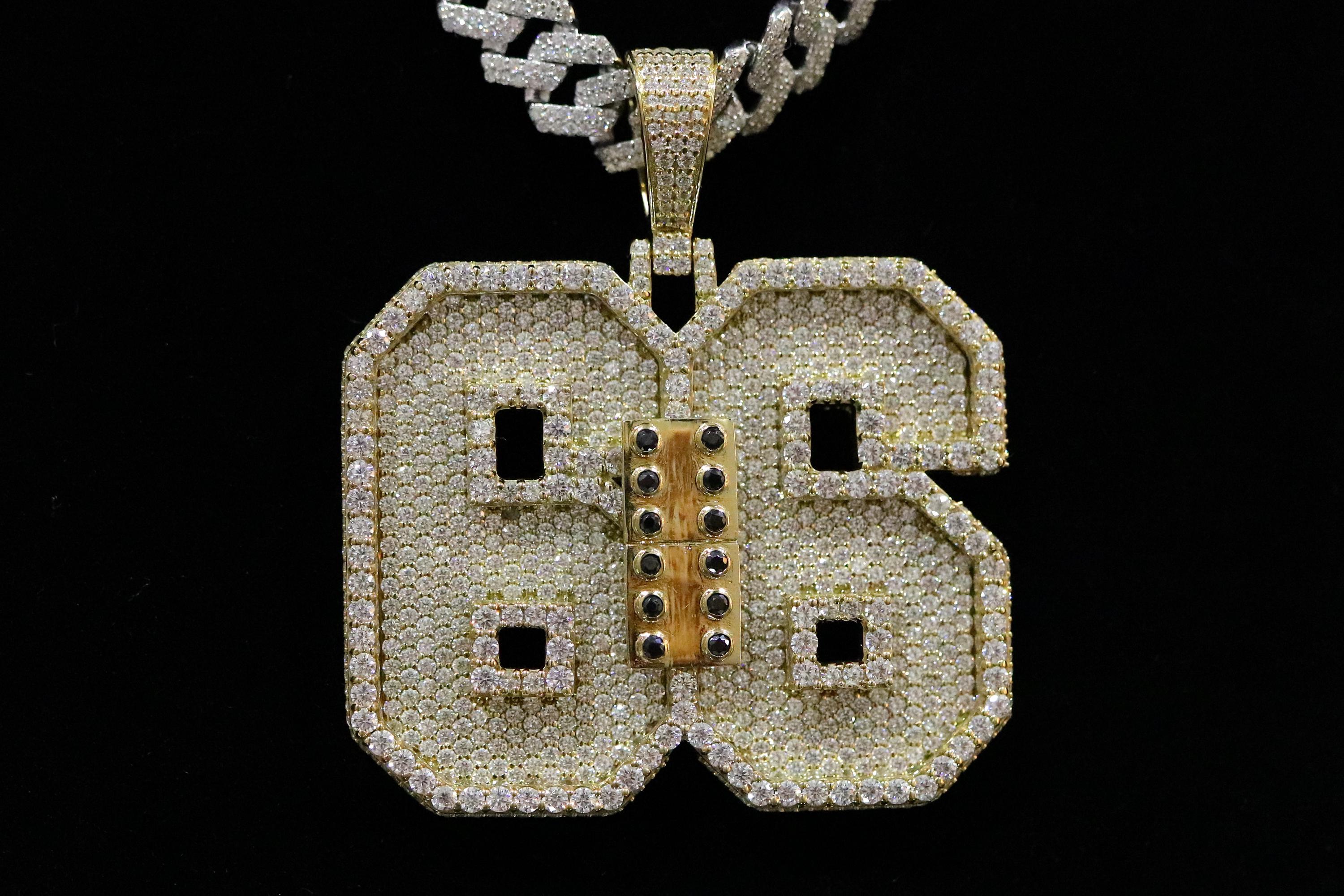 777 Angel Number Necklace | S for Sparkle Sterling Silver, Jersey Collection, Medium Number 77 Necklace - 24 In main image 1