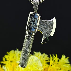 Viking Axe Pendant Moissanite Battle Axe Necklace Silver Hip Hop Warrior Jewelry Norse Mythology Custom Gift