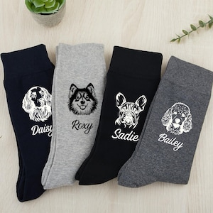 Custom Dog Socks, Personalized Pet Socks, Custom Cat Socks, Cat Dad Gift, Dog Dad Gifts, Dog Face Sock, Dog Lover Gift, Funny Face Socks