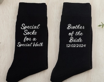 Brautsocken Geschenk, personalisierte Socken mit Datum, Brautvater Geschenk, Besondere Socken für einen besonderen Spaziergang, Hochzeitsfeiersocken