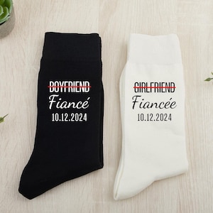 Fiancé Socks, Fiancée Socks, Wife Socks, Husband Socks, Engagement Presents, Engagement Gifts for the Couple, Wedding Gifts for Her Him