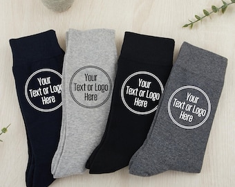 Personalized Socks with Your Name, Logo, Team, Club, School, Cheerleader Socks, Golf Socks, Unique Gift for Dad, Grandad, Husband, 5 Colors