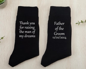 Father of the Groom Gift, Wedding Socks for Dad, Custom Socks for Wedding Party, Personalized Father in Law Gift, Stepfather of Groom Socks