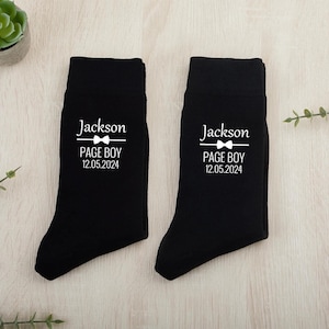 Custom Page Boy Socks, Ring Bearer Socks, Little Usher Socks, Groomsmen Socks, Custom Kids Wedding Party Socks, Childrens Personalized Socks