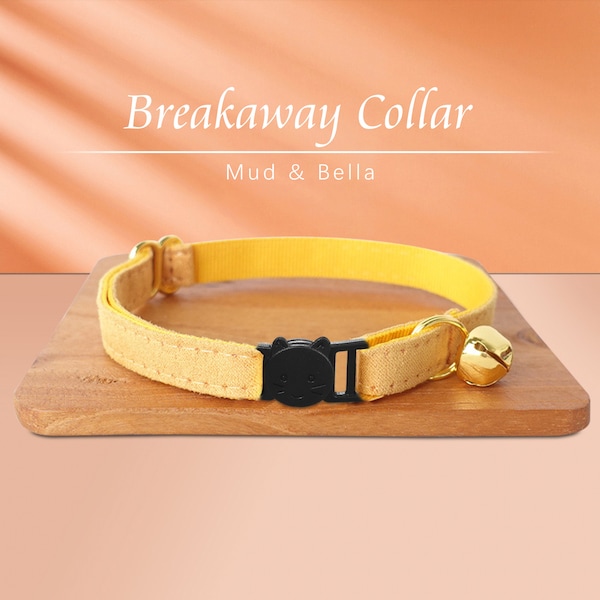 Breakaway Cat Collar met naam gegraveerd Custom Quick Release Cat Collar Geel Kitten Collar met Bell Bow tie Gift