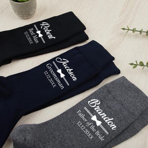 Sokken bruidsjonkers gepersonaliseerd, cadeaus voorstel bruidsjonker, voorstel getuige, sokken stalknecht, sokken bruidegom, sokken bruidegom, zwarte bruiloftssokken, sokken herenjurk, sokken herenkleding