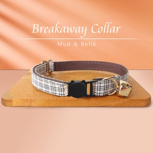 Breakaway Cat Collar with Name Engraved Custom Quick Release Cat Collar White Lattice Kitten Collar with Bell Bow tie