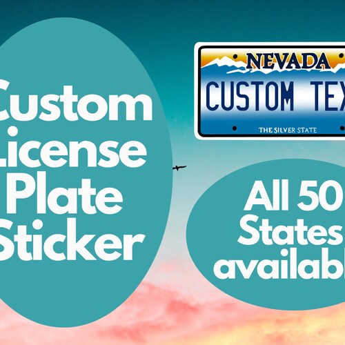 Custom License Plate Sticker Custom Text License Plate Etsy