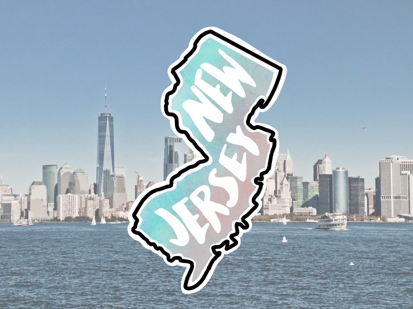 New Jersey Vinyl Decal New Jersey Sticker Laptop Sticker Etsy