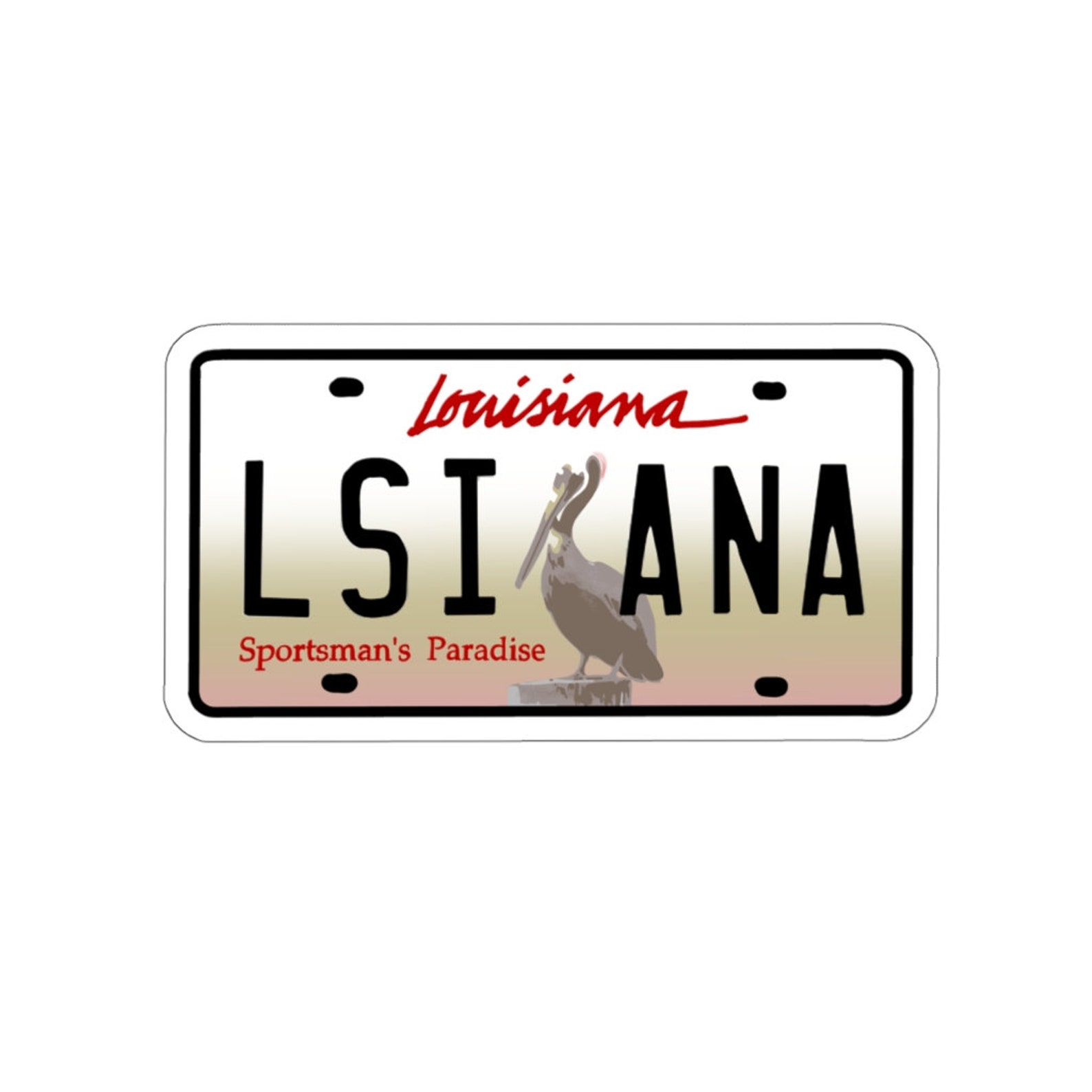 Louisiana License Plate Vinyl Decal Louisiana Sticker Etsy