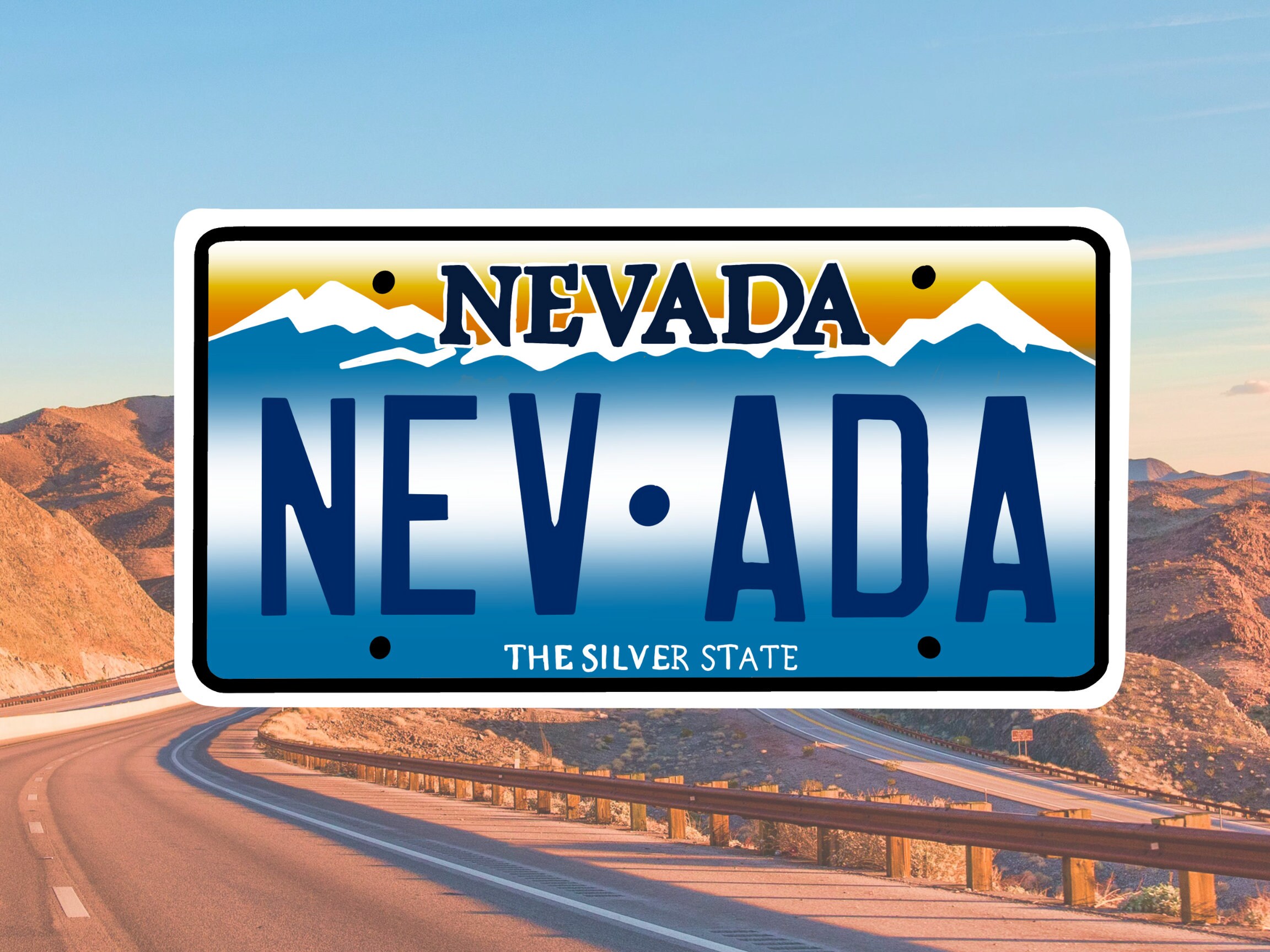 Nevada License Plate Vinyl Decal Nevada Sticker Laptop Etsy