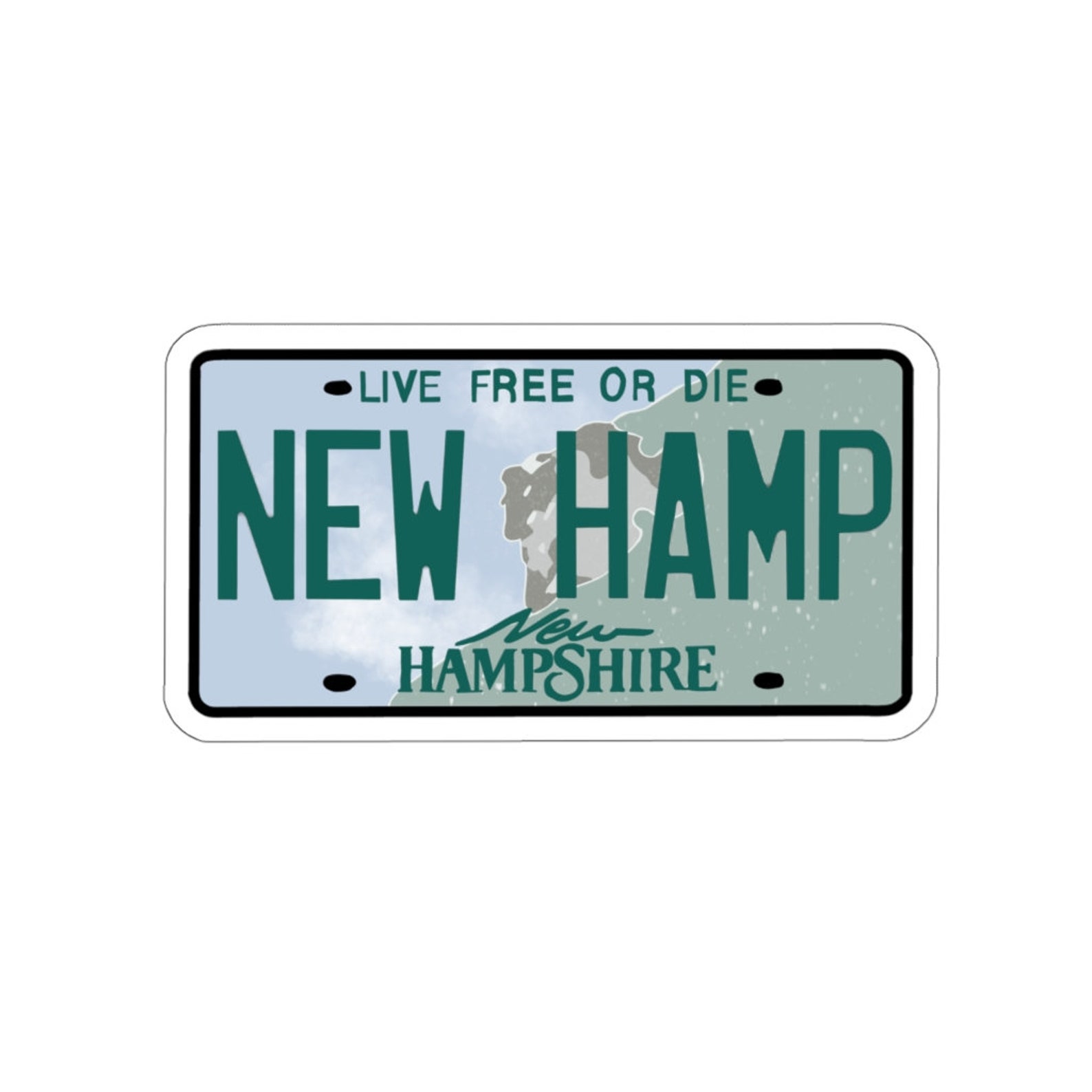 New Hampshire License Plate Vinyl Decal New Hampshire Etsy