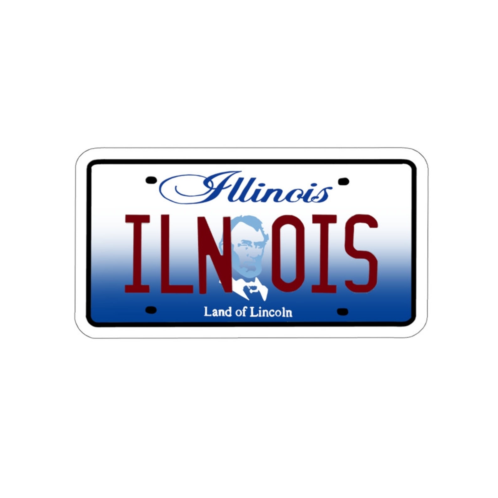 Illinois License Plate Vinyl Decal Illinois Sticker Laptop Etsy