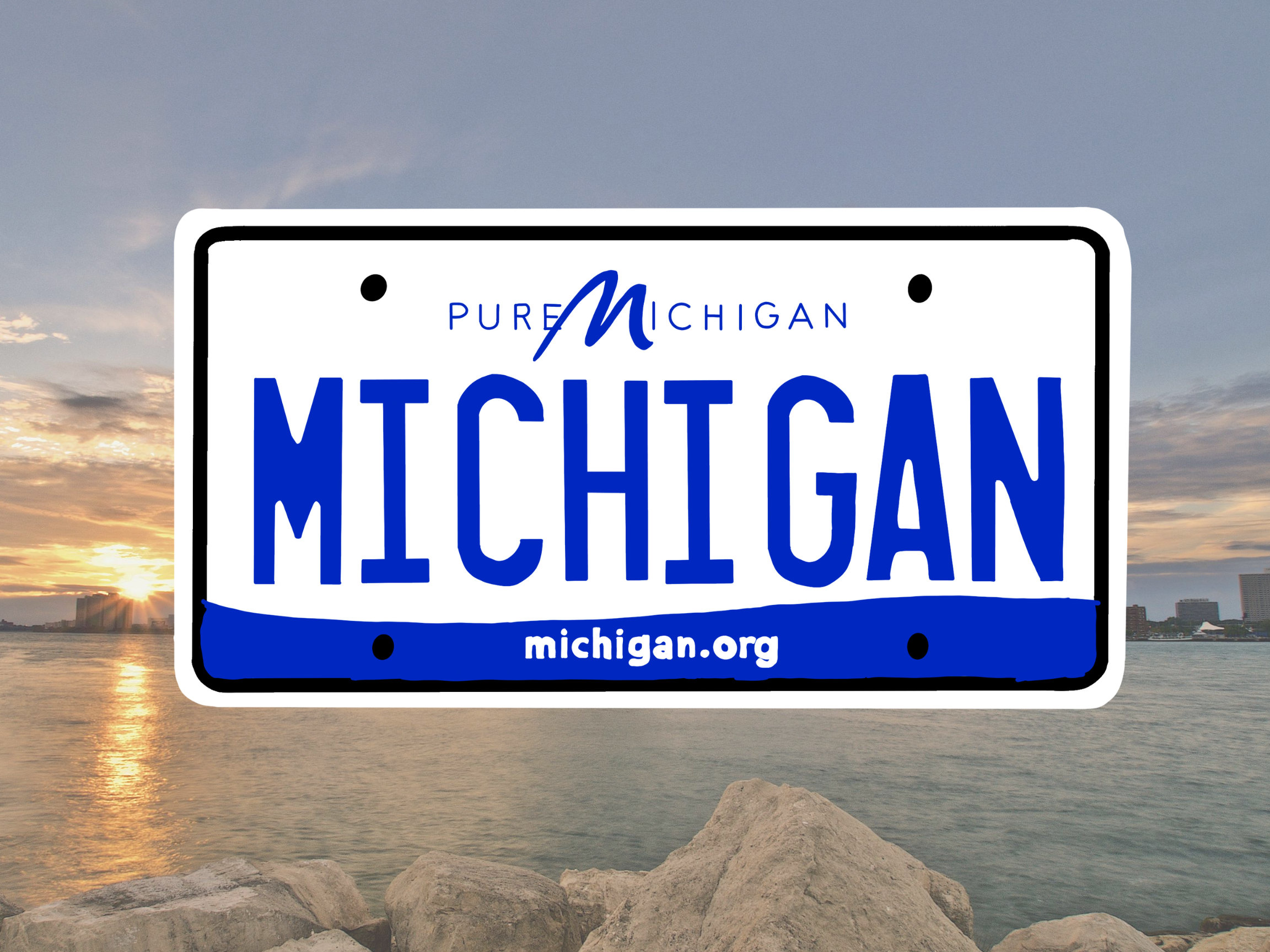 Michigan License Plate Vinyl Decal Michigan Sticker Laptop Etsy