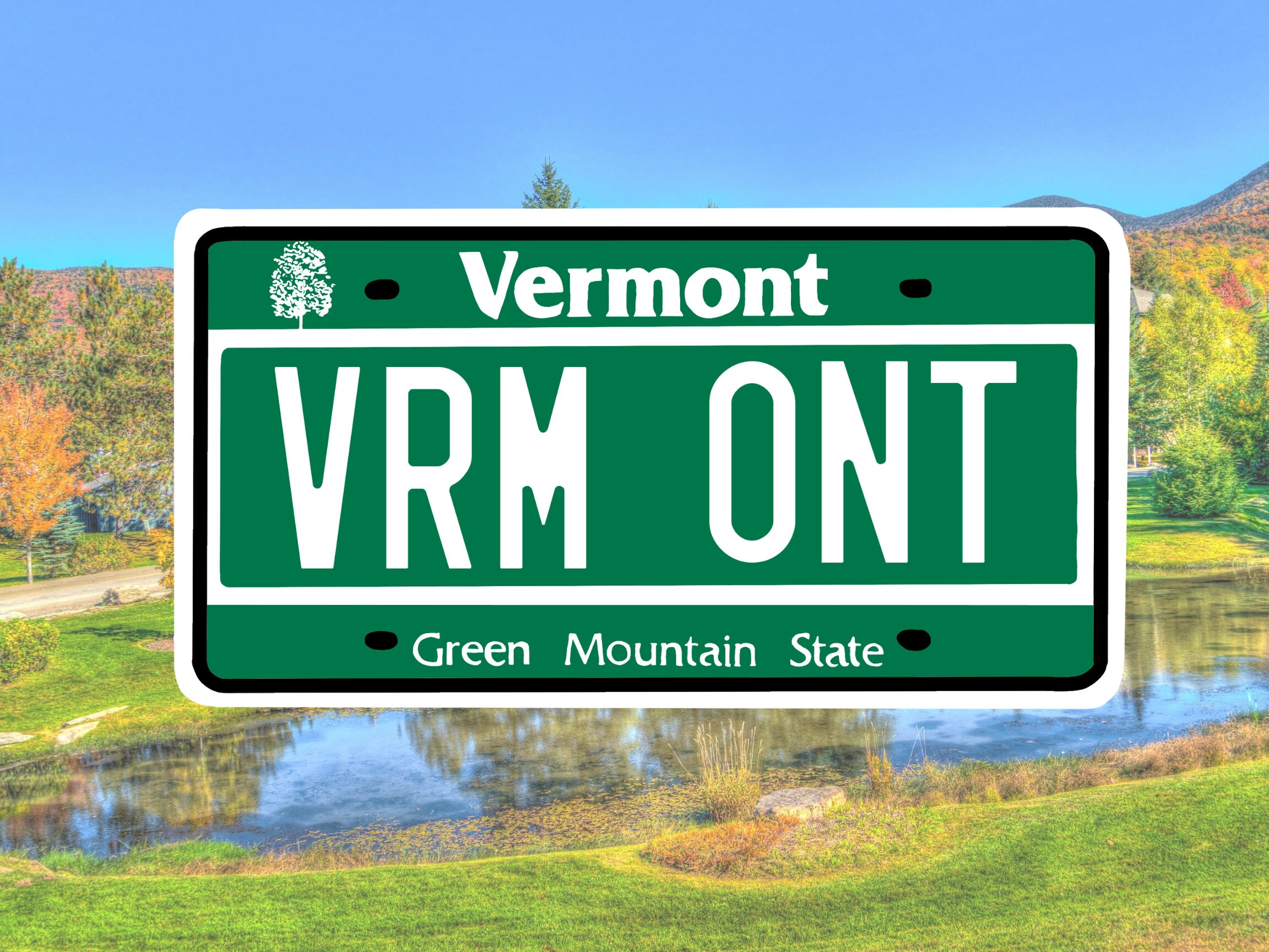 Vermont License Plate Vinyl Decal Vermont Sticker Laptop Etsy