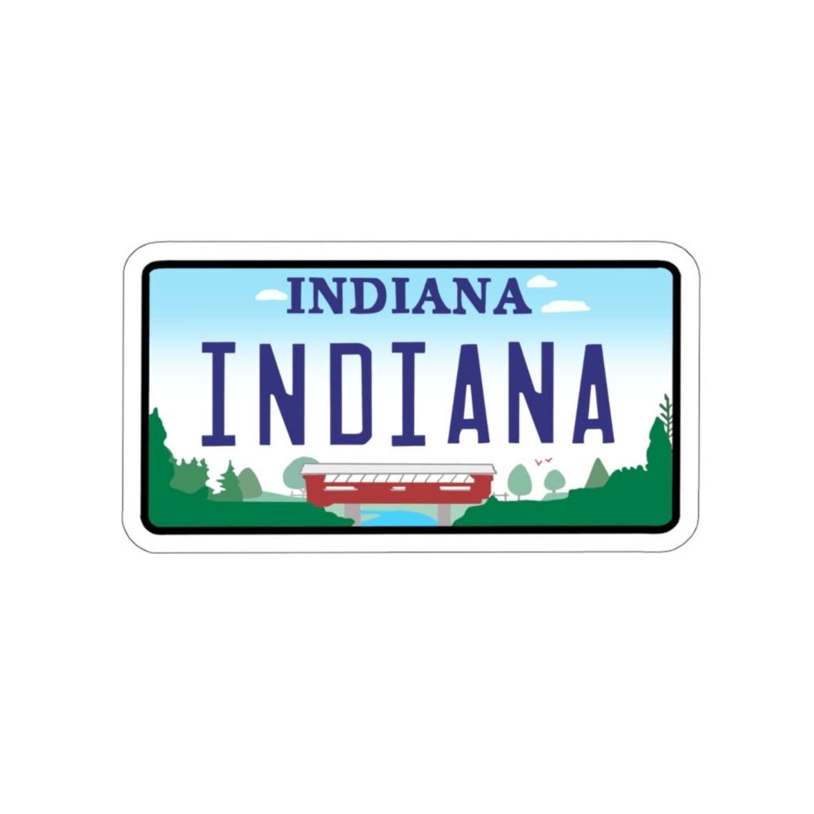 Indiana License Plate Vinyl Decal Indiana Sticker Laptop Etsy