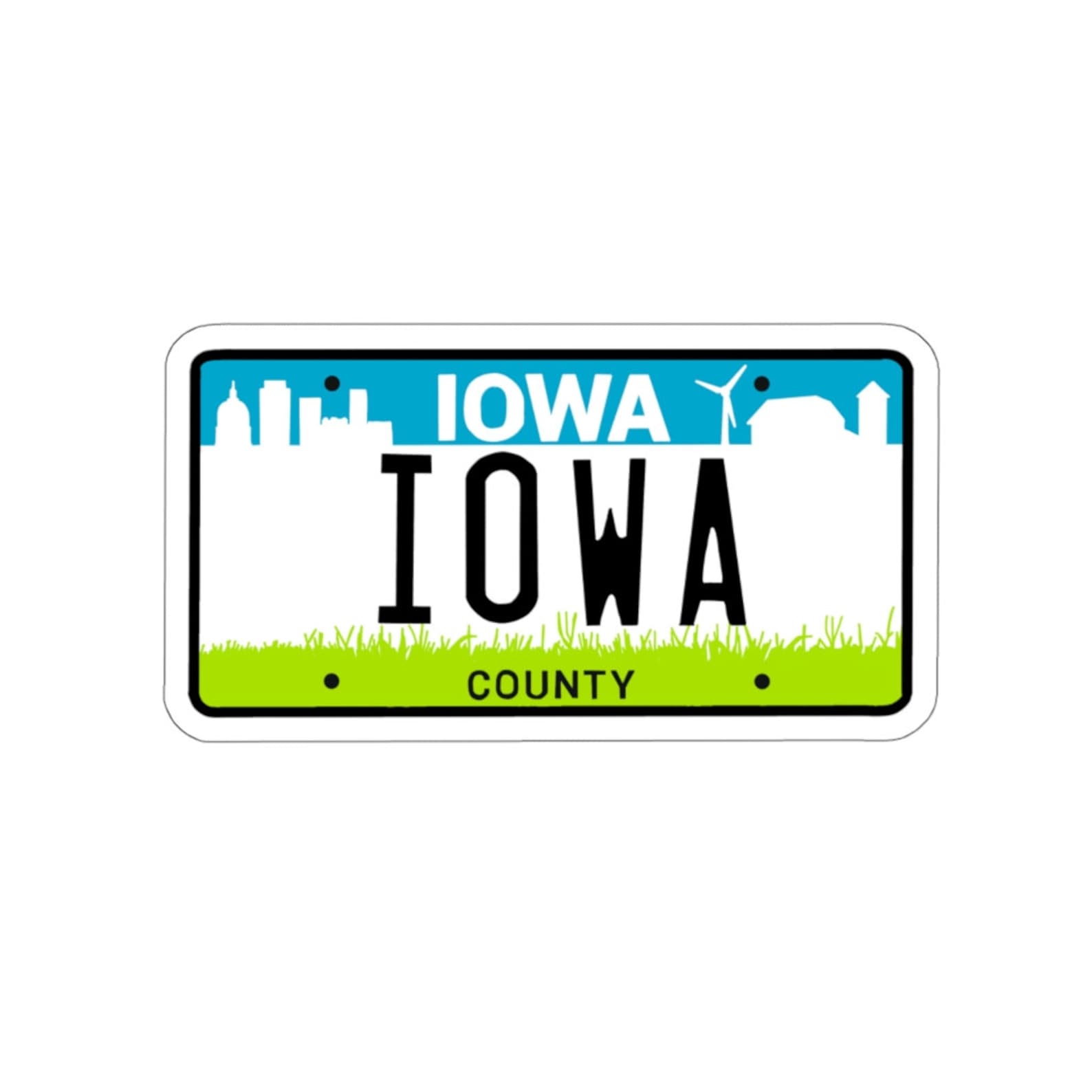 Iowa License Plate Vinyl Decal Iowa Sticker Laptop Sticker Etsy