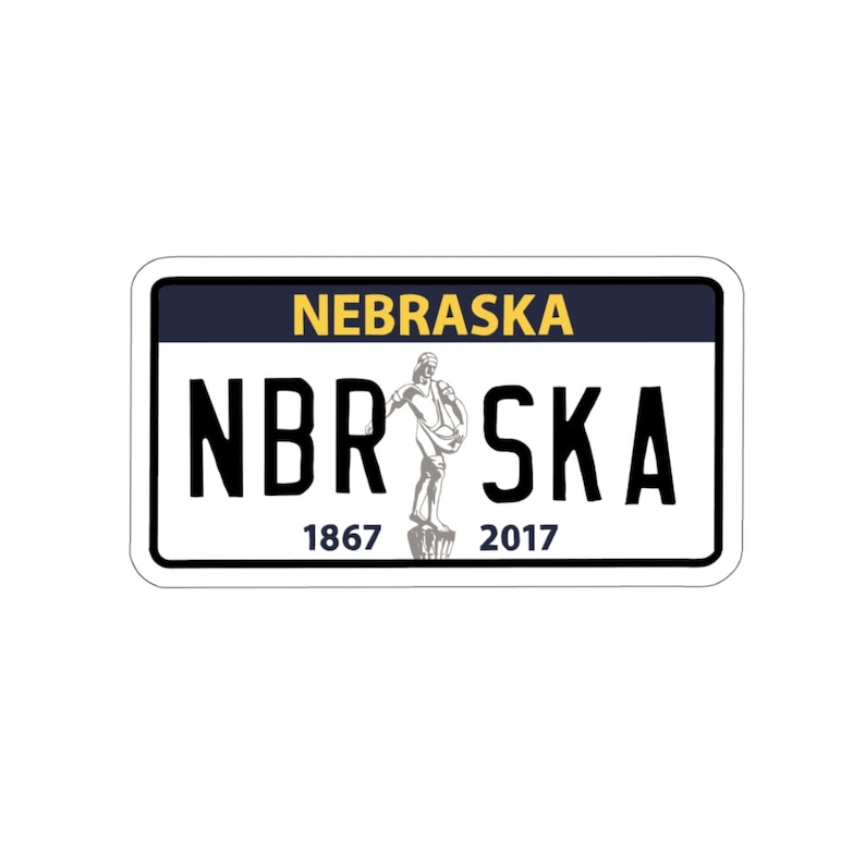 Nebraska License Plate Vinyl Decal Nebraska Sticker Laptop Etsy