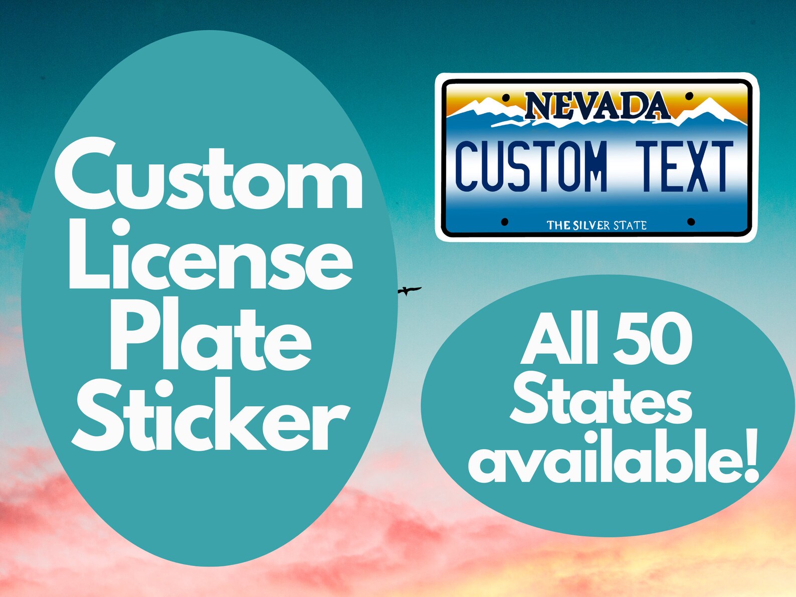 Custom License Plate Sticker Custom Text License Plate Etsy