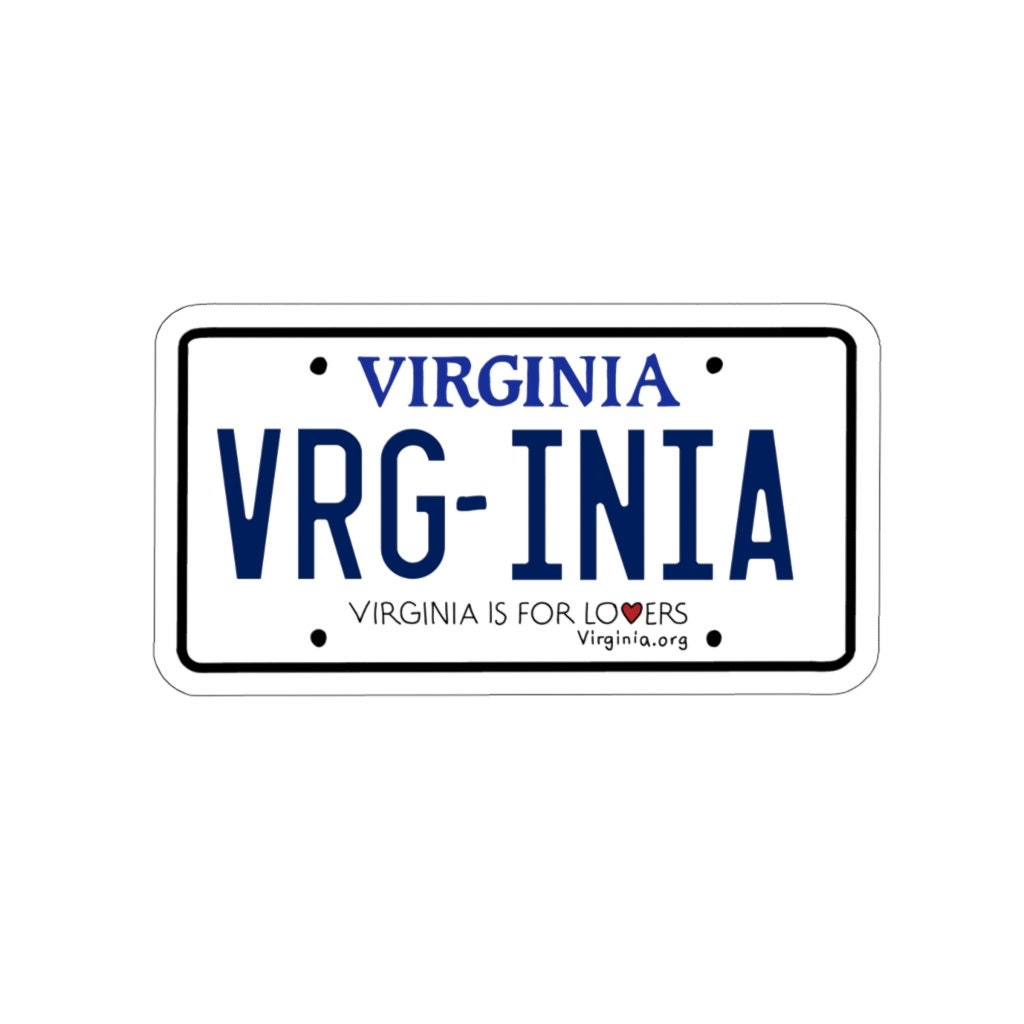 Virginia License Plate Vinyl Decal Virginia Sticker Laptop Etsy