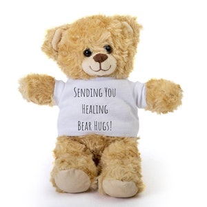 Get Well Soon Bear, Get Well Soon Teddy Bear,  Sending Healing Bear Hugs,  Huggable Teddy Bear, Thoughtful Get Well Gift