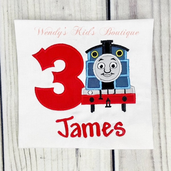 Birthday Train Shirt / Thomas / Embroidered 1st, 2nd, 3rd, 4th Birthday Shirt