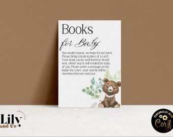 Woodland Book for Baby  Woodland Animals Baby Shower Invite Template Printable Instant Download Corjl WD04