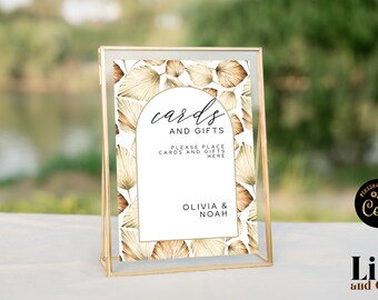 Editable Cards and Gifts Sign Template  Pampas Boho Wedding Printable Table Sign Instant Download HP26