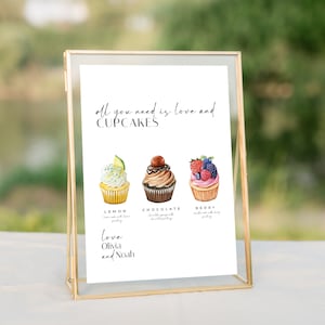 Cupcake Bar Schild Hochzeit Beschilderung Minimalistisch Einfach Modern Druckbares Tischschild Instant Download H25