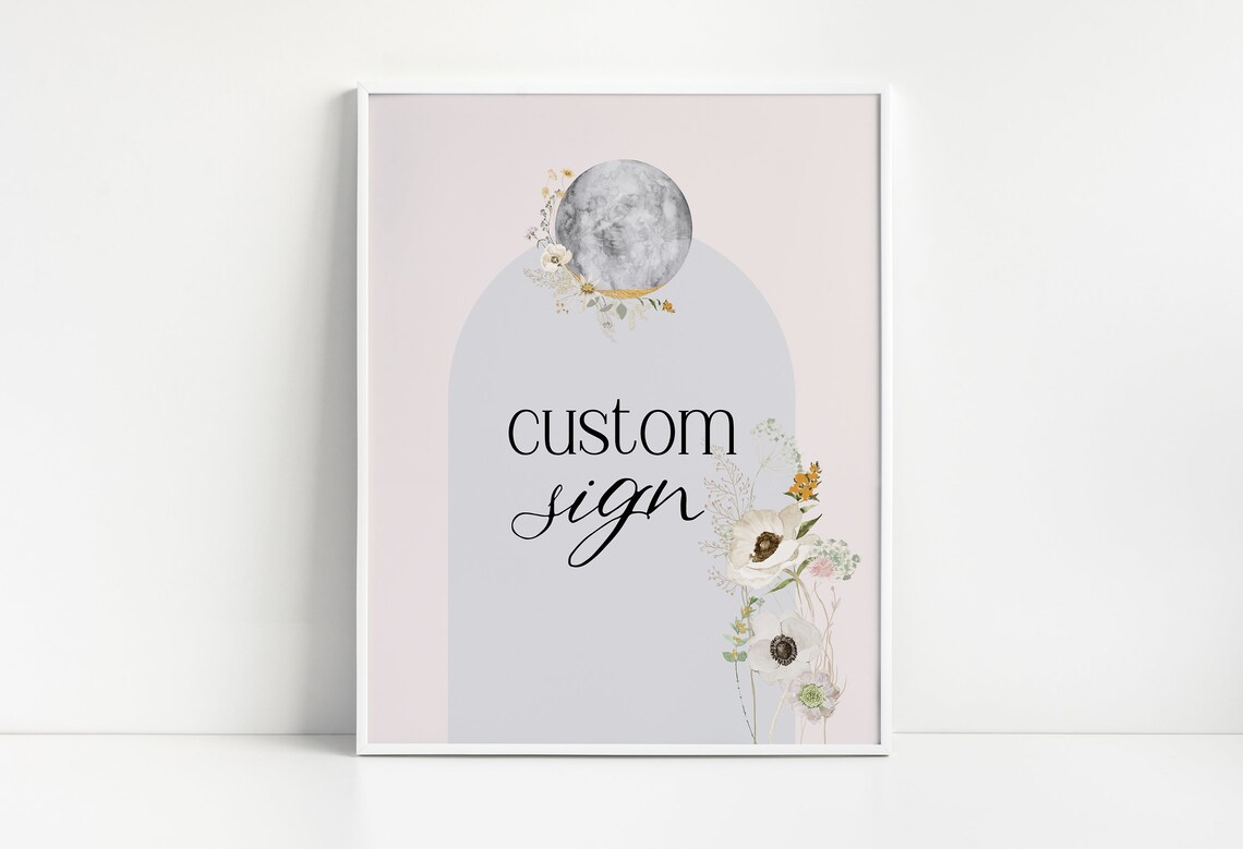 Editable Custom Moon Sign Template, Baby Shower, Birthday Party Signage ...