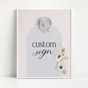 Editable Custom Moon Sign Template, Baby Shower, Birthday Party Signage ...