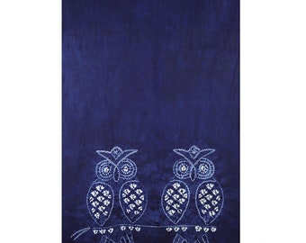 Blauer Krawattenschal, Indigo Shibori Wickelschal, Boho handgefärbter Schal, Modeschals, natürliche Pflanzenfärbe
