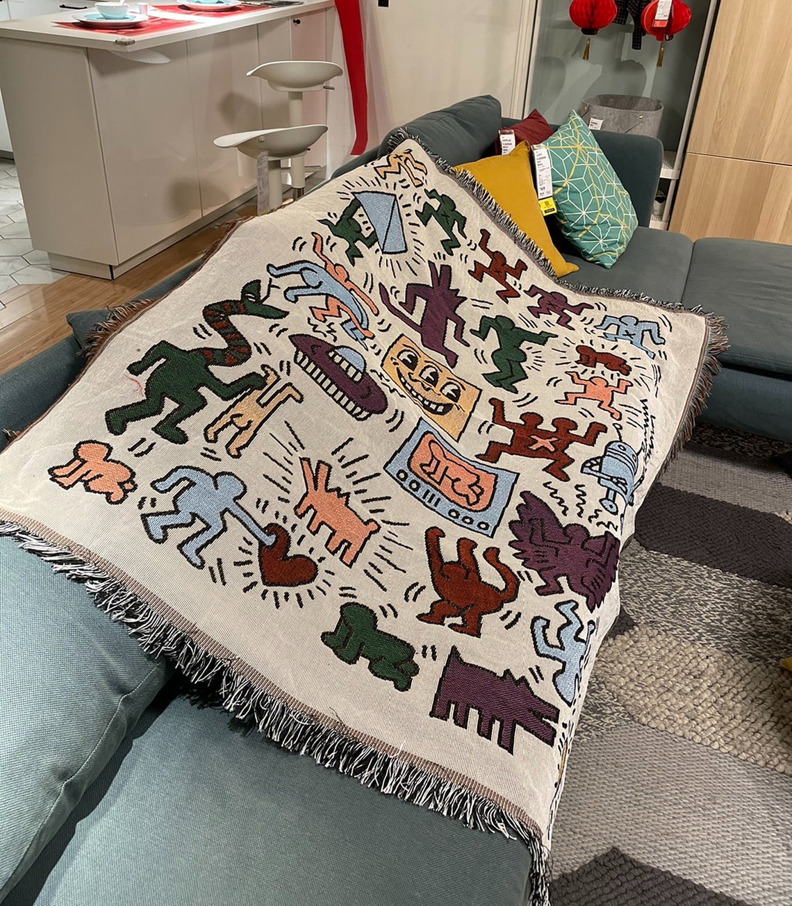 Graffiti Geometric Abstract Blanket