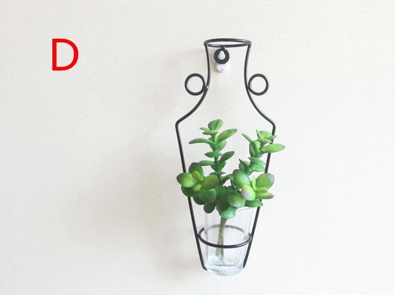 Decoration iron flower vase Modern black Frame Vase glass Etsy