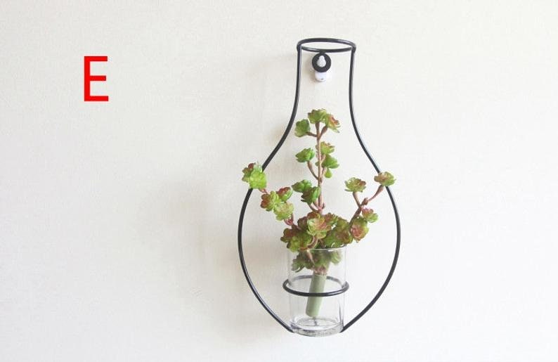 Decoration iron flower vase Modern black Frame Vase glass Etsy