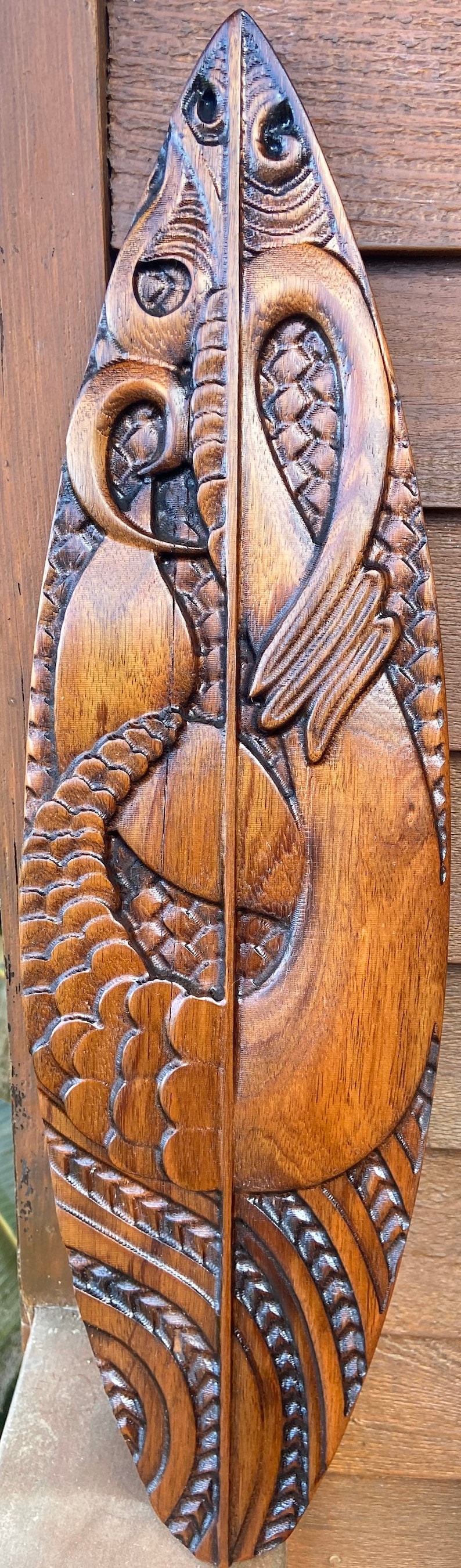 Surfboard Wood Carving manaia 3D Wood Decor Large Hawaiian Etsy