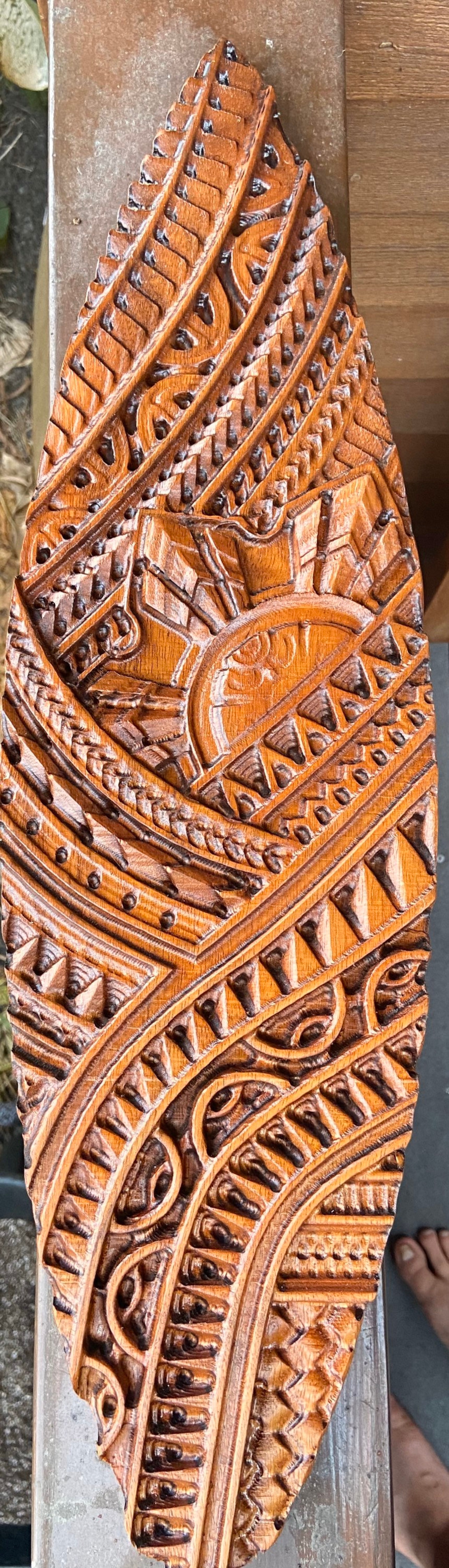 Hawaiian Wall Decor Koa wood carving surfboard art Tahitian | Etsy