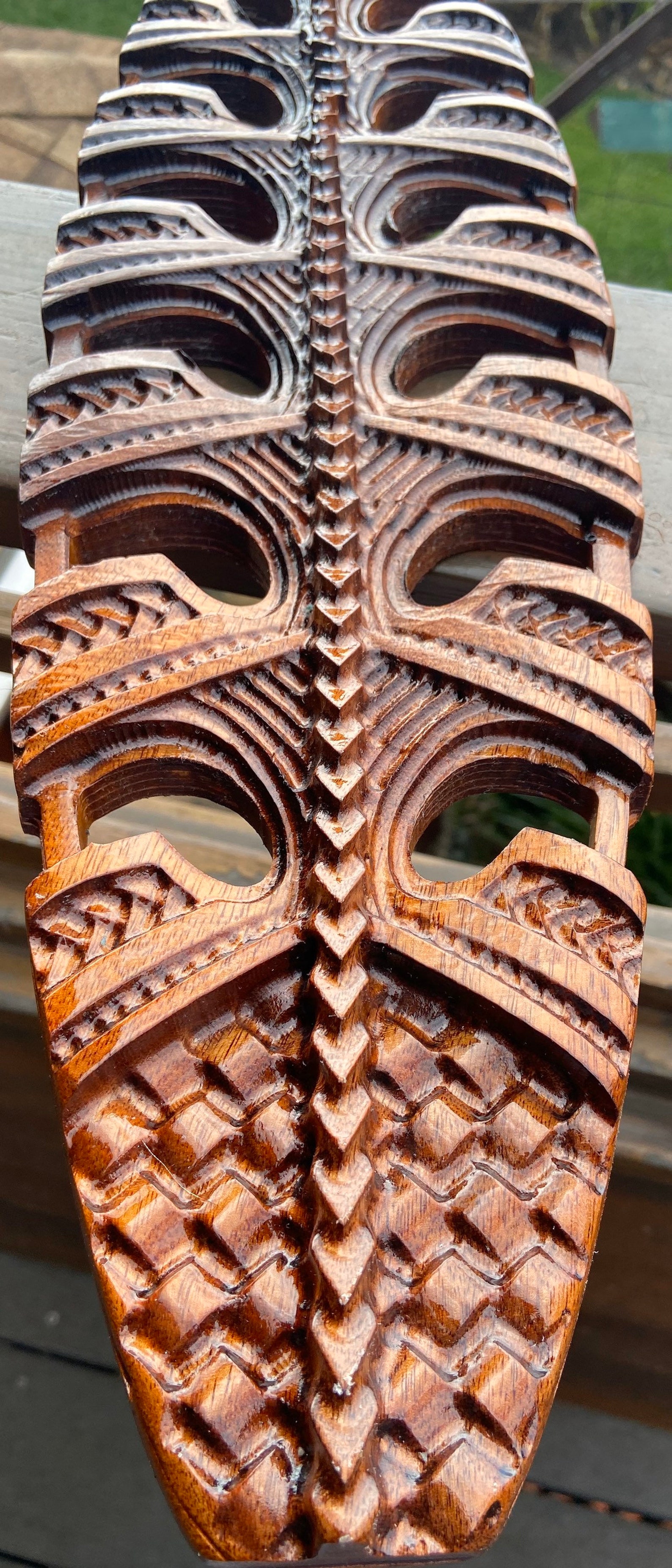 Hawaiian wall Decor Koa wood carved surfboard Maori fish 3 Etsy
