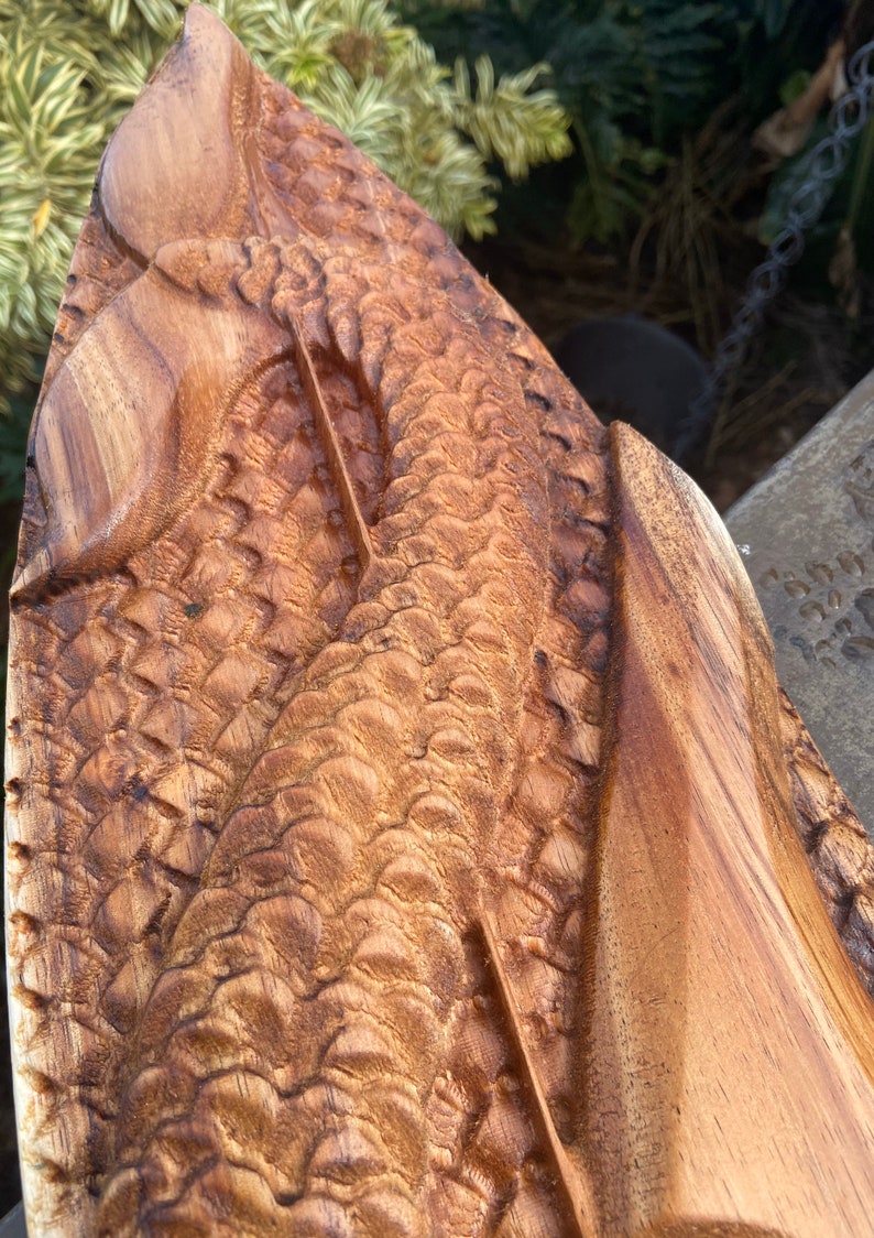 Handmade Wood Carving Maui's Hook Koa Wood Wall Decor Etsy