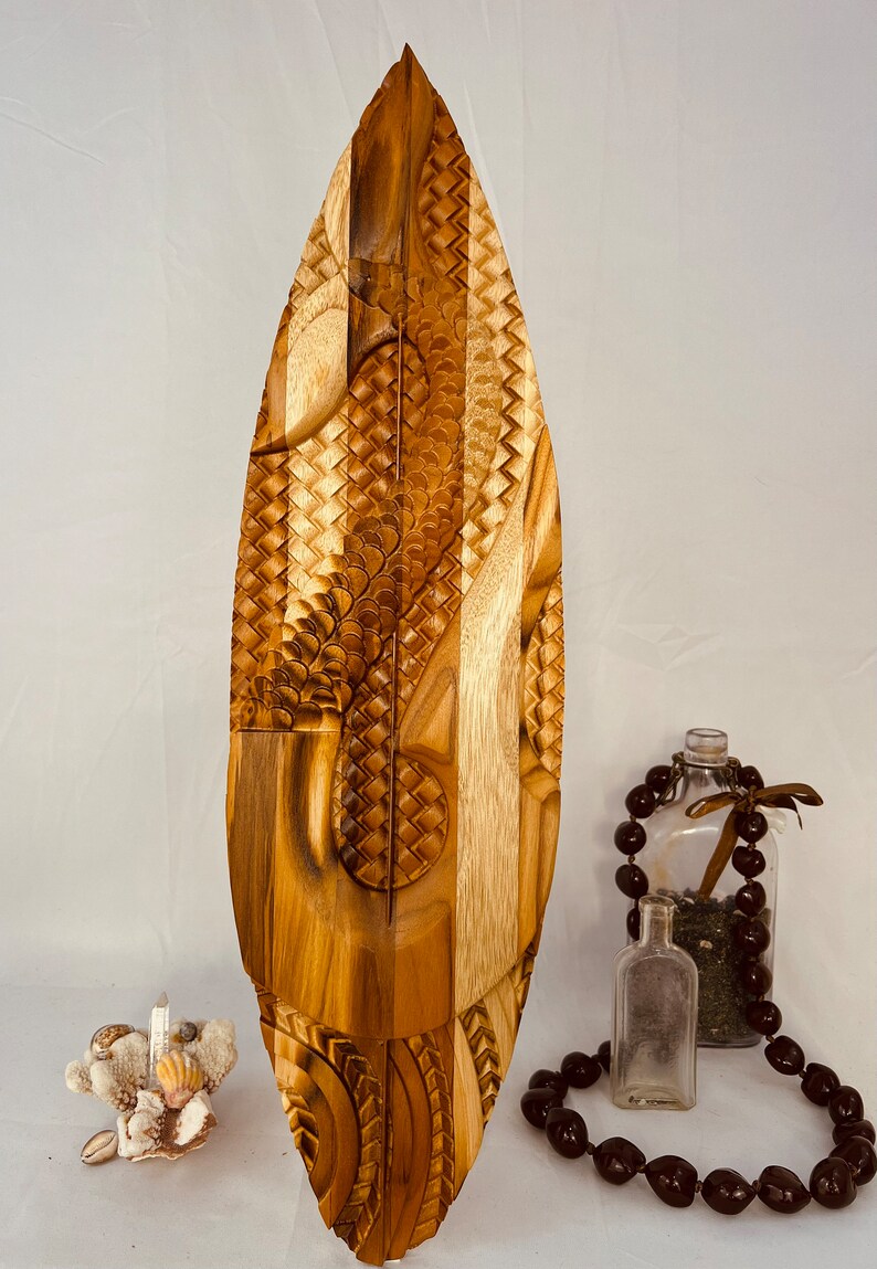 2ft Long Surfboard Wood Carving maui's Hook 3D Etsy