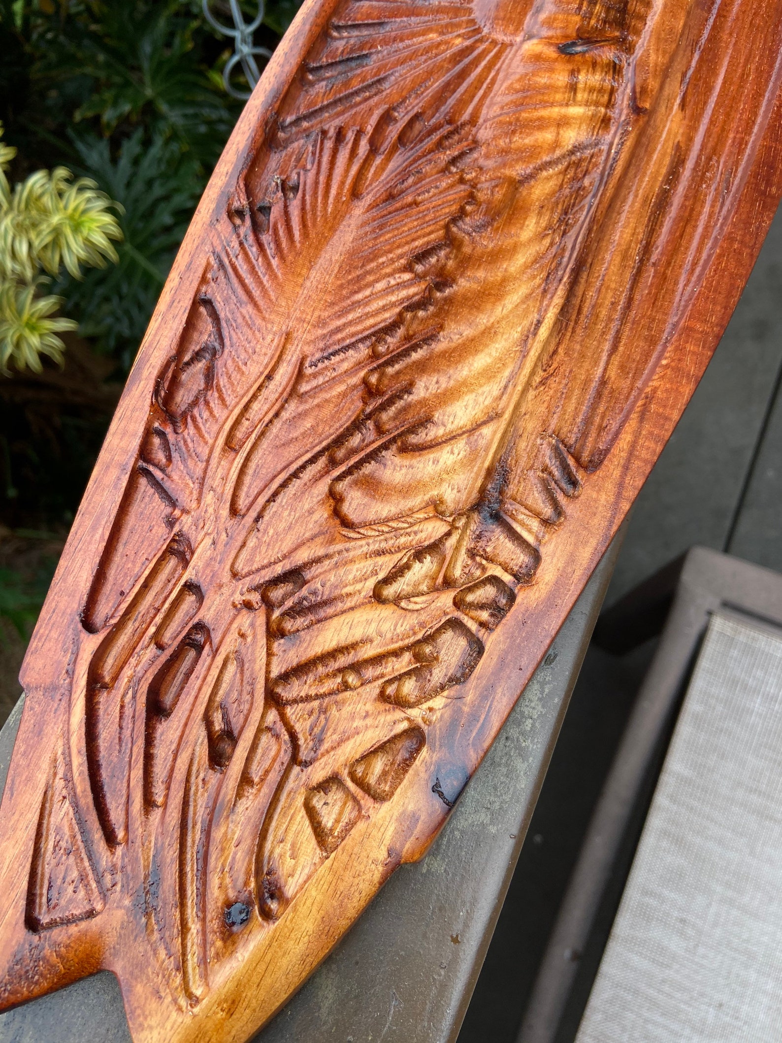3 ft long koa wood carving Hawaiian made wall decor. Etsy