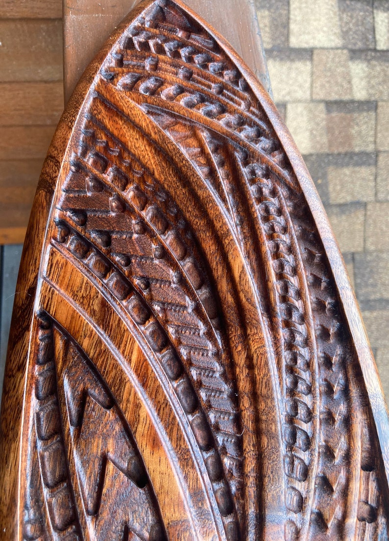 Koa madera tallada tabla de surf Hawaii Tide Etsy