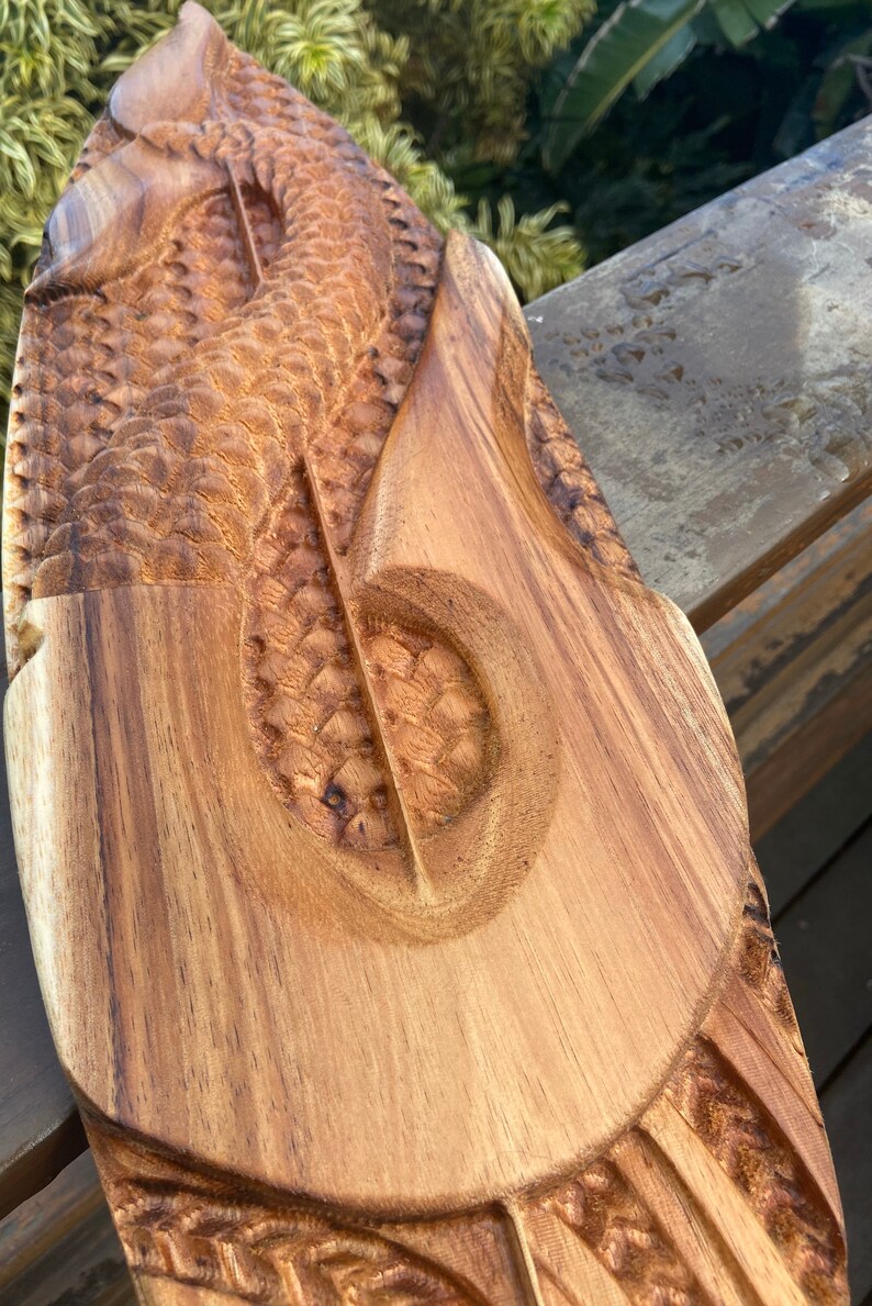 Handmade Wood Carving Maui's Hook Koa Wood Wall Decor Etsy