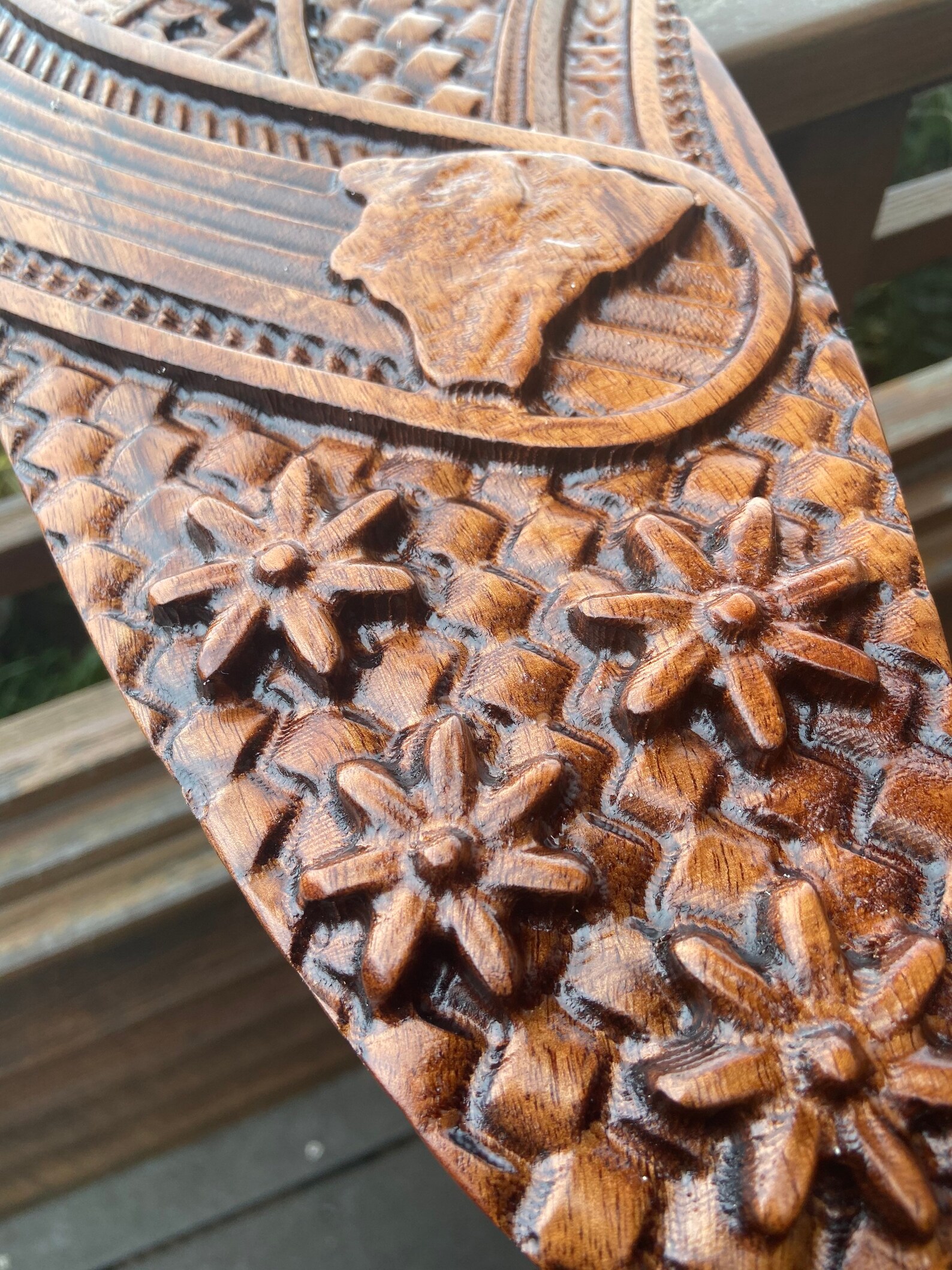 Hawaiian wall decor 3 feet long Koa wood surfboard carving Etsy