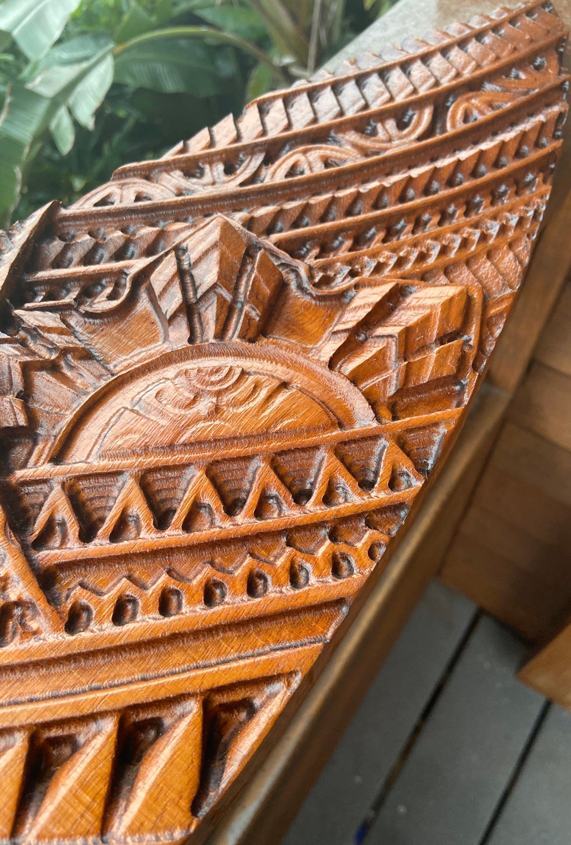 Hawaiian Wall Decor Koa wood carving surfboard art Tahitian Etsy
