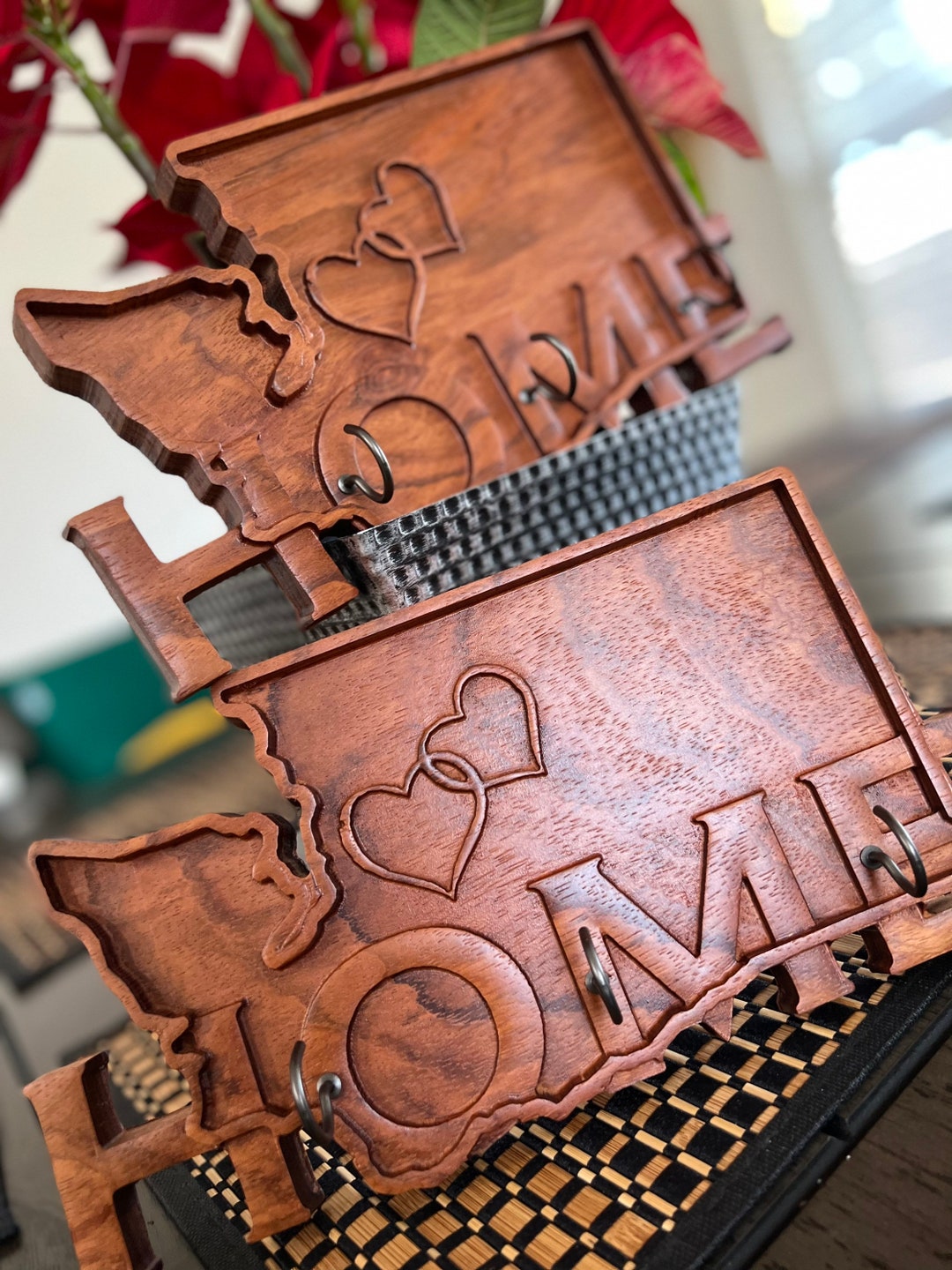 Custom Wall Decor Key Holder State Wood Art Etsy