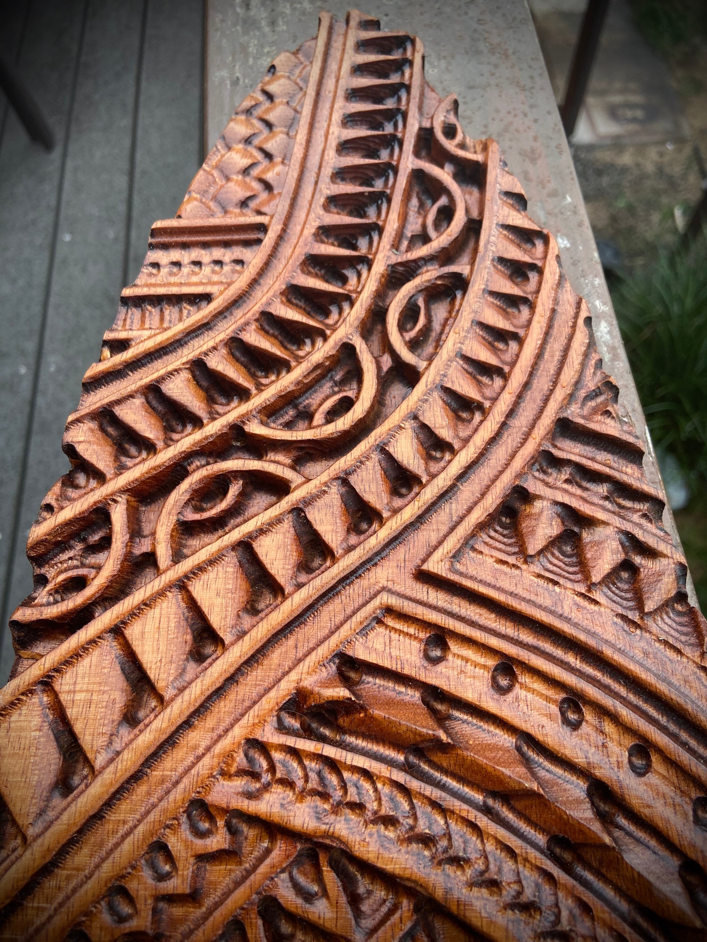 3ft Long Surfboard Wood Carving tahitian Sunset3d Wall Art Etsy