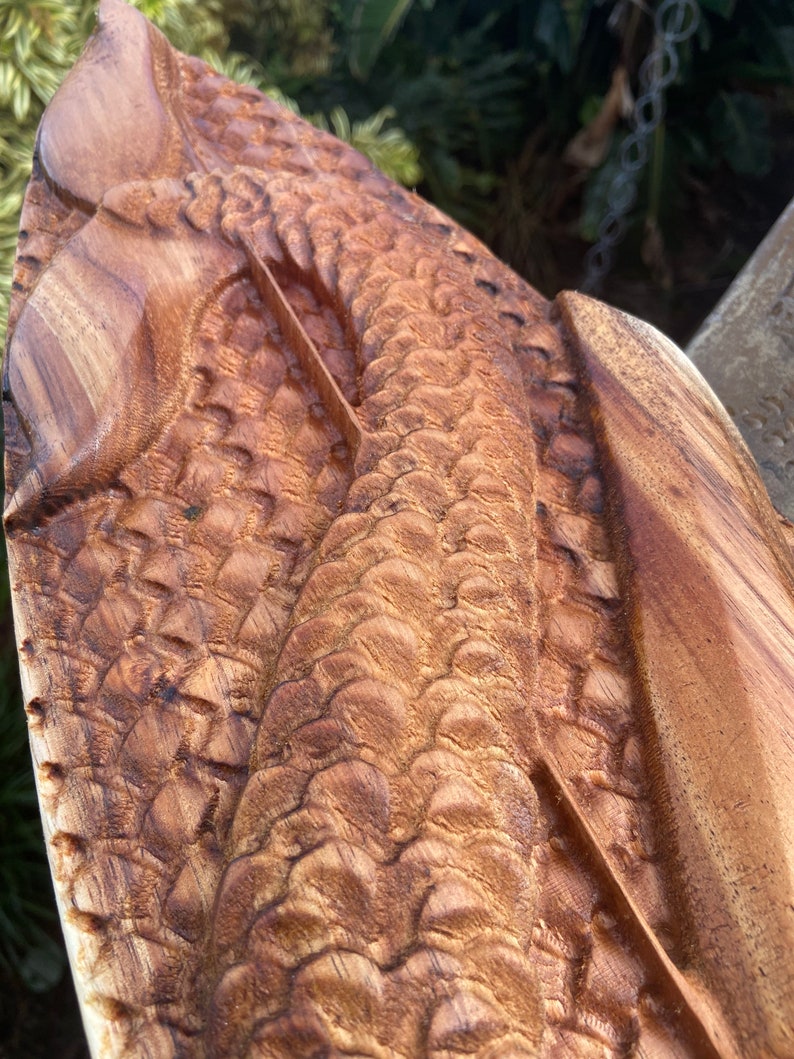 Handmade Wood Carving Maui's Hook Koa Wood Wall Decor Etsy