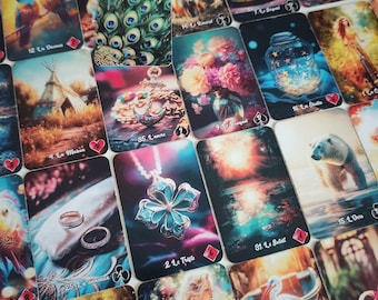 Mini Poétique Lenormand  - 36 cartes- Petite taille- Oracle Divinatoire