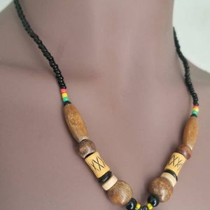 Afrikaanse kaart ketting, unisex sieraden, tribal ketting